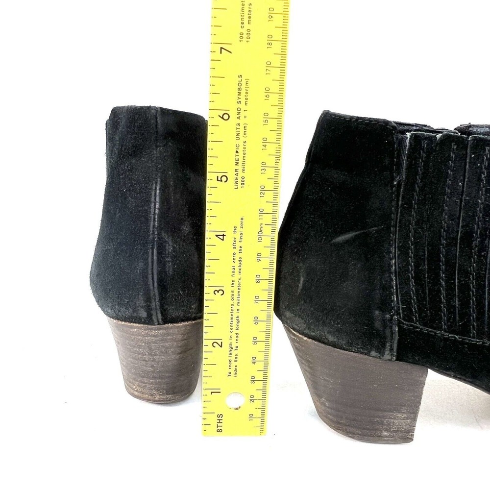 Aquatalia By Marvin K Boots Womens 9.5 Casual Zip Ankle Bootie Black Suede Heels - Picture 7 of 12